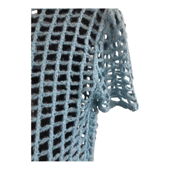 Urban Outfitters UO BDG blue Osaka Open Knit button down Polo Sweater size XS - Picture 12 of 17